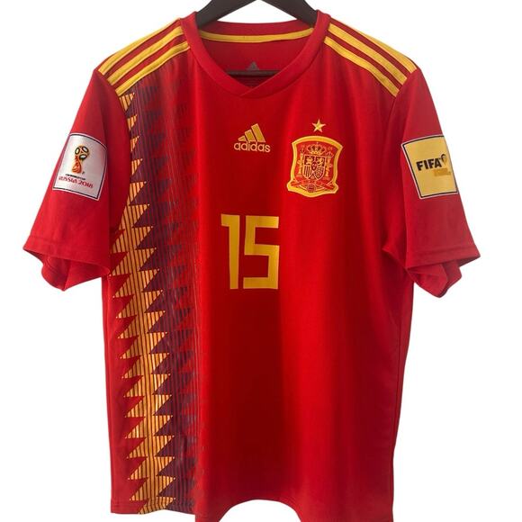 ADIDAS SERGIO RAMOS SPAIN JERSEY FIFA WORLD CUP 2018 Size XL - Picture 1 of 9
